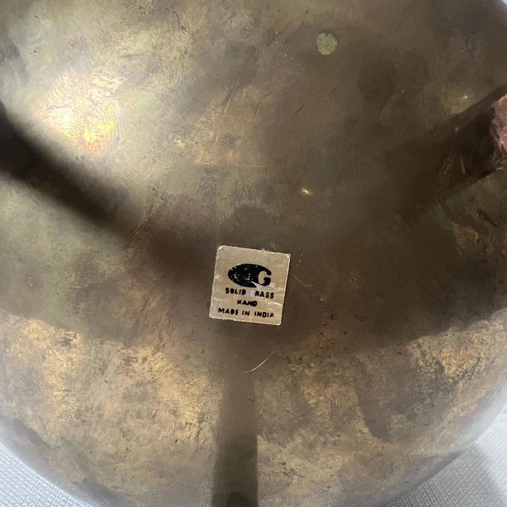 MCM Brass Footed Champagne Bucket Urn Cauldron Planter Vintage W/ Patina/ Moody